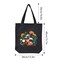 Canvas Tote Bag Embroidery Kit with Pattern for Beginners, Arts and DIY Crafts Kits for Adults, Include Instructions Embroidery Bag, Embroidery Hoops, Color Threads and Tool (Black)
